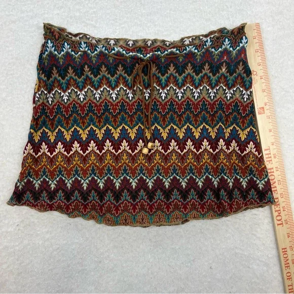 Sunset Beach Y2K Hippie Boho Crochet Mini Skirt Size Small - Picture 3 of 7
